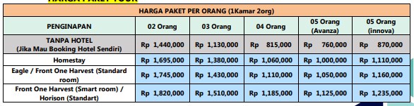 harga paket wisata dieng 2h1m